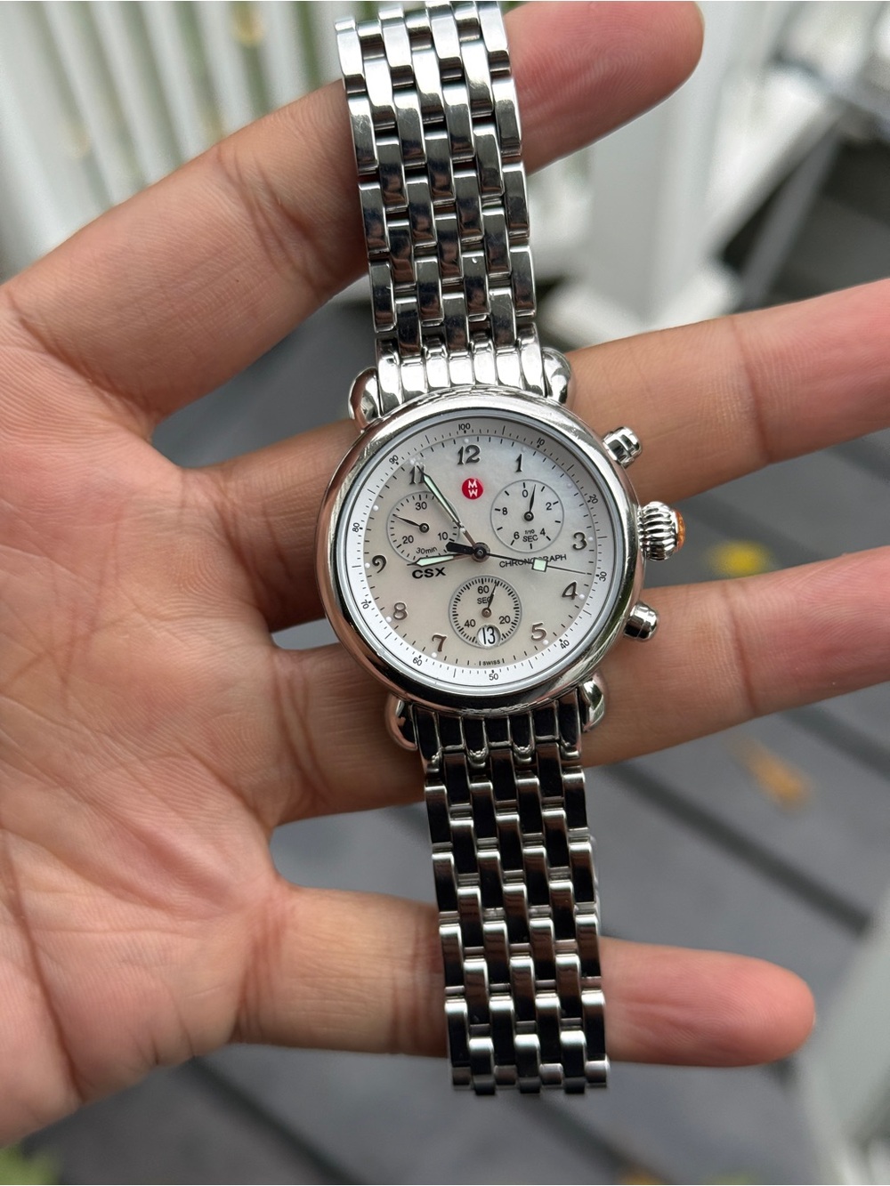 Michele CSX Mother of Pearl Dial Chronograph Women's Watch - Picture 7 of 14